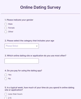survey questions about dating apps